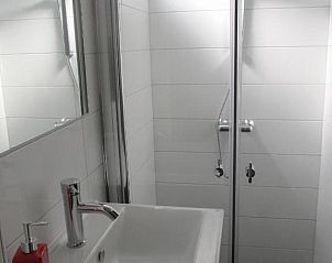 Moderne badkamer in B&B Het Bakhuis, Loenen, Veluwe met douche en wastafel.
