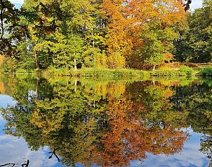 Prachtig herfstlandschap bij Vakantiehuisje in Nutter, Twente, weerspiegeld in het water van Overijssel.