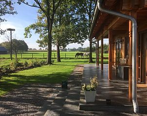 Uitzicht vanaf de veranda van Vakantiehuis in Den Ham, Twente, Overijssel.