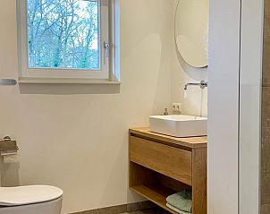 Stijlvolle badkamer met wastafel in Vakantiehuis in Beuningen, Twente, Overijssel.