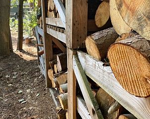 Opgestapeld brandhout bij Vakantiehuis in Enschede, klaar voor een gezellig haardvuur in Twente, Overijssel.