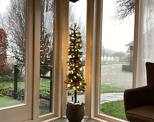 Knus hoekje met kerstboom in vakantiehuis in Markelo, Twente, Overijssel.