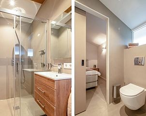 Atmospheric brick wall in Holiday home in Usselo, Twente, with modern lighting for a warm ambiance.