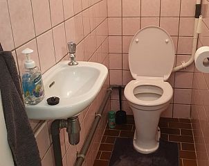 Praktische toiletruimte in Vakantiehuisje in Daarle, Twente, Overijssel.