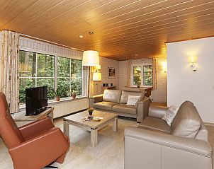 Comfortabele woonkamer van Boshuus Comfort in Deurningen, Twente, met uitzicht op de natuur, perfect voor ontspanning in een vakantiehuis.