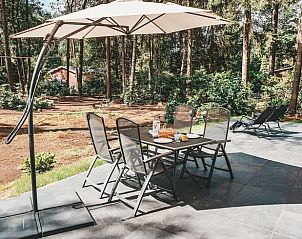 Gemtliche Terrasse im Ferienhaus in Holten, umgeben von den Wldern von Salland, Overijssel.