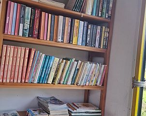 Boekenkast vol boeken in Huisje in Hellendoorn vakantiehuis, Overijssel