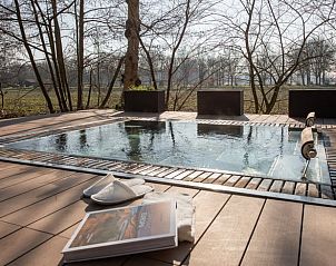 Jacuzzi met uitzicht bij Huisje in Wesepe, vakantiehuis in Wesepe, Salland, Overijssel.