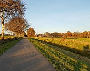 Malerische Landstrae in der Nhe des Ferienhauses in Lettele, umgeben von Natur in Salland.