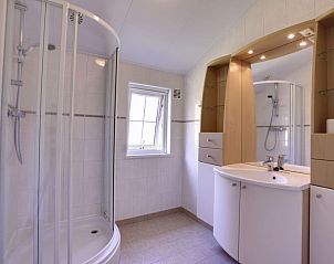 Stijlvolle badkamer in Vakantiehuis 4-persoons bos, Dalfsen, met moderne voorzieningen in de Vechtstreek, Overijssel.