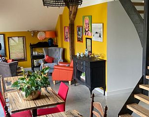 Colorful interior of Huisje in Dalfsen, vacation home in Vechtstreek, Overijssel.