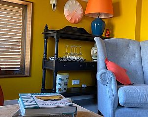 Comfortable reading corner in Cottage in Dalfsen, vacation accommodation in Overijssel.
