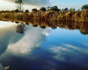 Spiegelend water bij Vakantiehuisje in Scheerwolde, Overijssel, met serene natuur en rust.