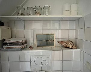 Stijlvolle badkamer in Vakantiehuis in Eesveen in Noordwest-Overijssel met decoratieve details.