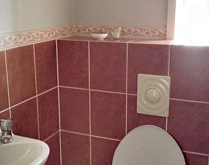 Moderne badkamer in Huisje in Eesveen, comfortabele voorzieningen in Overijssel.