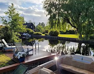 Geniet van het uitzicht op het water vanaf de steiger van Huisje in Vinkeveen, vakantiehuis in Utrecht.