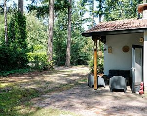 Veranda van Vakantiehuisje in Baarn, Utrecht noord, met comfortabele stoelen en uitzicht.