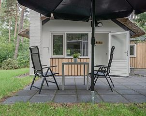 Terras van Bungalow Wallenburg, vakantiehuis in Doorn, Utrechtse Heuvelrug.
