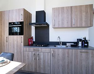 Stijlvolle keuken in Vakantiehuis De Thijmse Berg Rhenen Utrechtse Heuvelrug met moderne apparatuur.