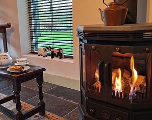 Sfeervolle open haard in Vakantiehuisje in Maarsbergen voor knusse avonden op de Utrechtse Heuvelrug.