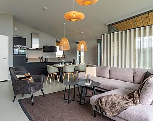 Spacious living room with kitchen in Holiday home in Wissenkerke, Noord-Beveland, Zeeland.