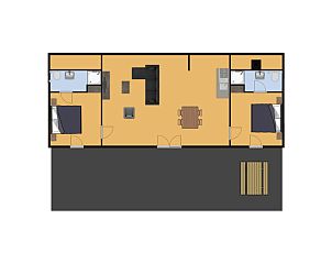 Karte von Bungalow de Jutter in Kamperland, mit bersicht ber die Anlage.