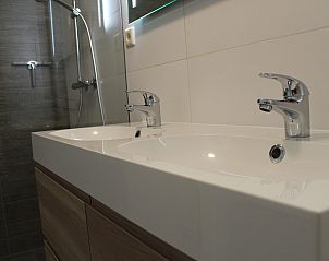 Stijlvolle wastafel in badkamer van Populierenlaan 1 | Ruiterplaat, vakantiehuis in Kamperland.