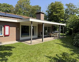 Buitenterras met overkapping in Vinkenlaan 8 | De Banjaard, Kamperland, perfect voor buiten dineren in de natuur.