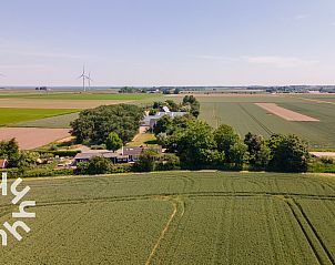 Ferienhaus ZE184 umgeben von grnen Bumen in Kamperland, Noord-Beveland, Zeeland.