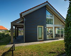 Rustgevende hangmat in de tuin van Vakantiehuis Zonnedorp 1, Solskin in Renesse, omgeven door groen.