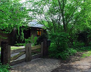 Ingang van Vakantiewoning Kamperfoelieweg 13 in Nieuw-Haamstede, omgeven door natuur.