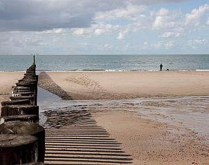 Uitzicht op de zee vanaf het strand bij Vakantiehuisje in Koudekerke, Walcheren, Zeeland.