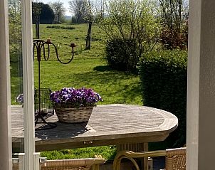 Uitzicht vanuit het raam van Huisje in Oostkapelle, Walcheren.