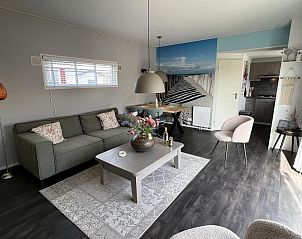 Modern living room in VZ652 Chalet Oostkapelle, vacation home in Walcheren.