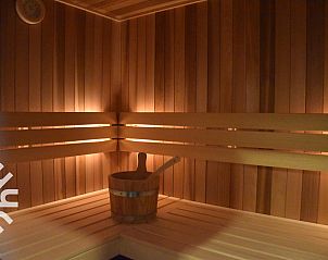 Grundriss des Ferienhauses ZE733 in Westkapelle mit Sauna und Wohnzimmer.