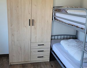 Slaapkamer met stapelbed in Vakantiehuis in Zoutelande, ideaal voor kinderen, Walcheren, Zeeland.