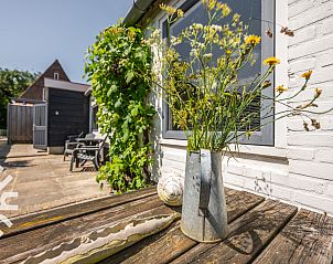 Ingang van vakantiehuis ZE238 in Zoutelande, Walcheren, met zonnig terras.