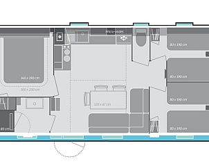 Guest house 640824 - Apartment Zuid-Beveland - Appartement Mobilheim O'Hara 6p camping Scheldeoord Baarland