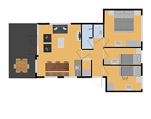 Der Bungalow Renesse in Ouddorp hat eine schne Terrasse im Grnen, ideal fr einen Urlaub in Goeree-Overflakkee.