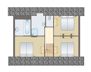 Gemtliches Wohnzimmer im Strand Resort Ouddorp Duin, 6-Personen-Villa Springerduin, Ouddorp. Gemtliche Sitzecke im Bungalow in Sdholland.