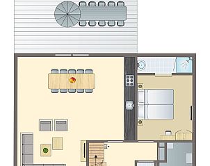 Strand Resort Ouddorp Duin villa in Ouddorp, Zuid-Holland met uitzicht op duinen en blauwe hemel.