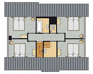 Gerumiges Wohnzimmer in der Villa Strand Resort Ouddorp Duin, Ouddorp.