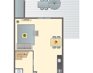 Strand Resort Ouddorp Duin 4-Personen-Villa in Ouddorp, Sdholland, umgeben von Dnen und Natur fr einen entspannten Urlaub.