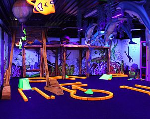 Speelse indoor minigolf in Vakantiehuis De Duinpan 12, Hellevoetsluis, biedt plezier voor het hele gezin in Zuid-Holland.