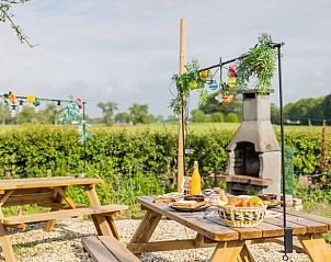 Picknickplaats met barbecue bij Huisje in Overasselt, vakantiehuis in het Rijk van Nijmegen, Gelderland.